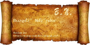 Buzgó Nándor névjegykártya